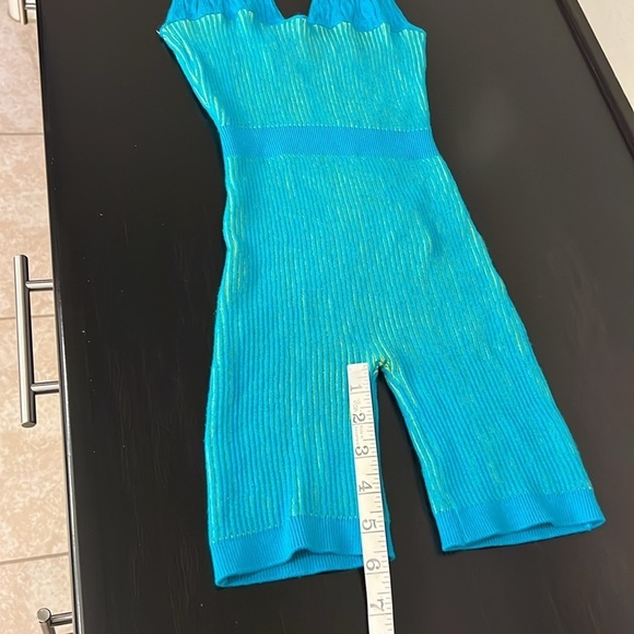 PrettyLittleThing Shape blue knit unitard jumper underbust detail, size 6 NWT - Picture 6 of 15